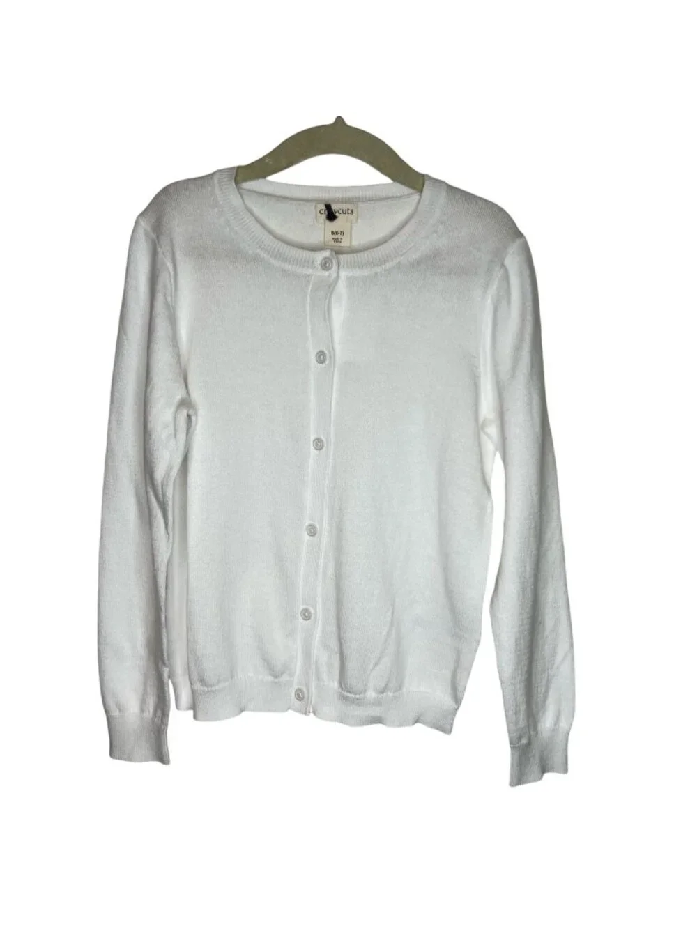Crewcuts Factory Girls Re-Imagined White Cardigan Sweater Size Small, NWT